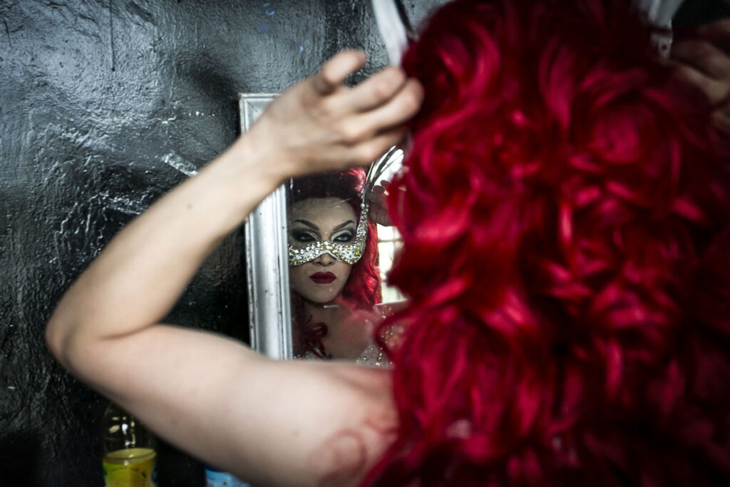 11/06/2016 Roma, Pride di Roma, nella foto le drag queen si preparano a salire sul carro del Mucca Assassina